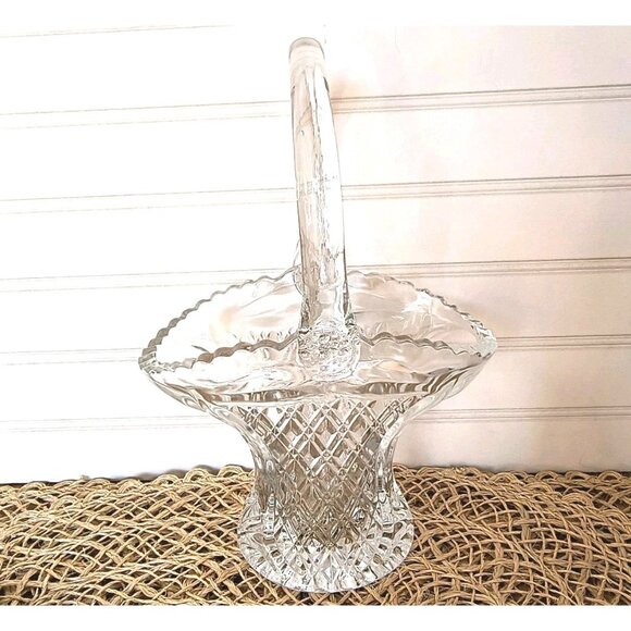 Vintage Princess House Basket, #530 Bride's Basket Lead Crystal Made in USA, EUC - Picture 1 of 10
